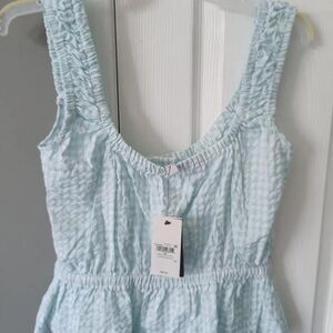 Guess Light Blue Checkered Dress